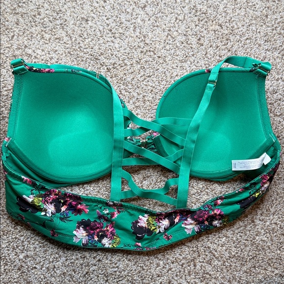 Cacique Green Floral Boost Plunge Bra 44B - Picture 4 of 6